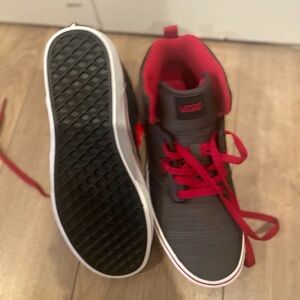Youth Vans grey and red hi tops